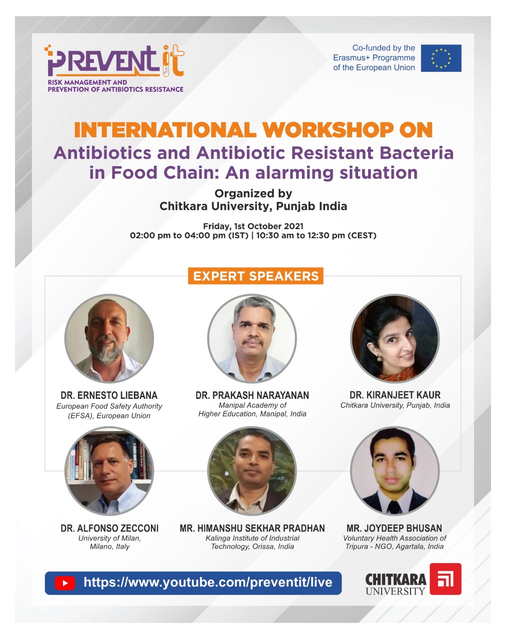 International Workshop on “Antibiotics and Antibiotic Resistant Bacteria in Food Chain: An Alarming Situation” by Chitkara University