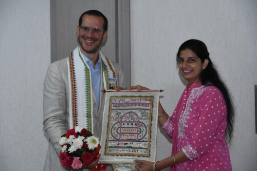 Dr. Umberto Musazzi and Dr. Kiranjeet Kaur during the felicitation