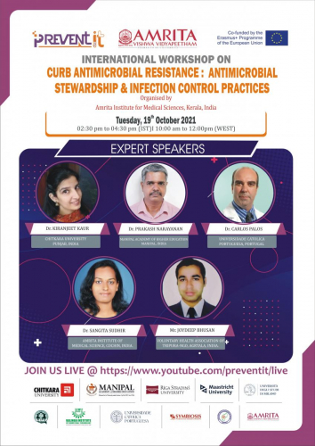 International Workshop on “Curb Antimicrobial Resistance: Antimicrobial Stewardship and Infection Control Practices” by Amrita Vishwa Vidyapeetham (19 Oct 2021)