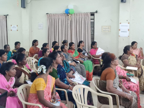 Women Self Help Groups (SHGs) Members attending the Dissemination event in Tirupati