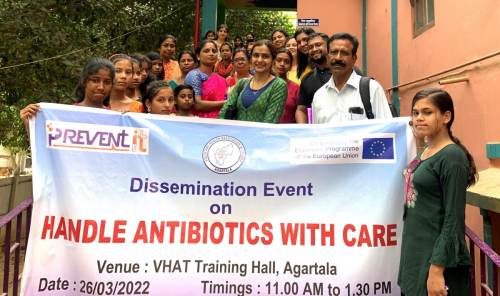 Dissemination Event on “Handle Antibiotics with Care” by VHAT, Tripura (26 Mar 2022)